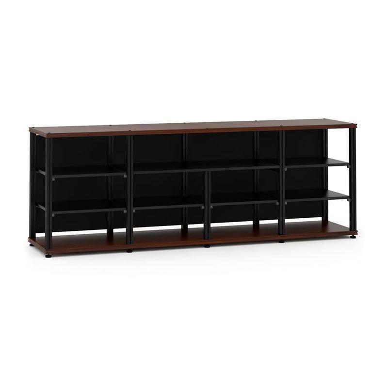 Salamander Synergy Quad 30 Open Center AV Cabinet Walnut Black Posts