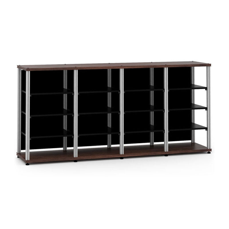 Salamander Synergy Quad 40 Walnut AV Rack with Aluminum Posts
