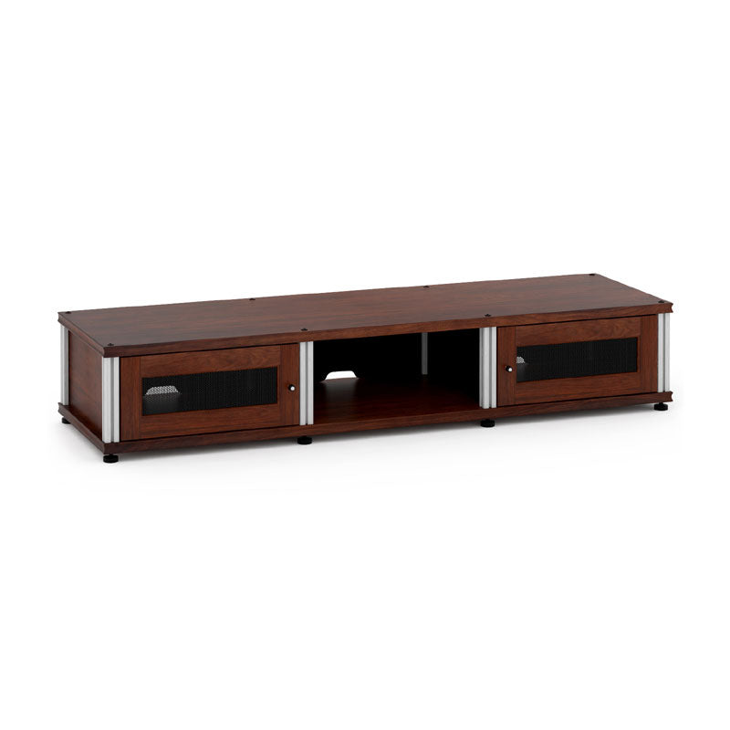 Salamander Synergy Single Box 132 Walnut Aluminum Posts – Stylish AV Storage