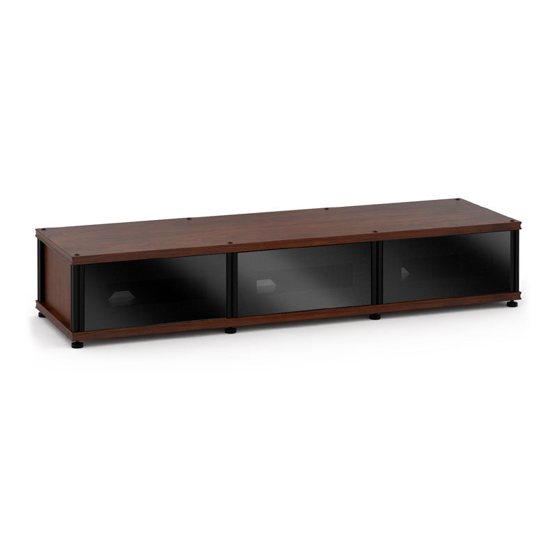 Salamander Synergy Single Box 134 Dark Walnut Storage with Black Glass Doors