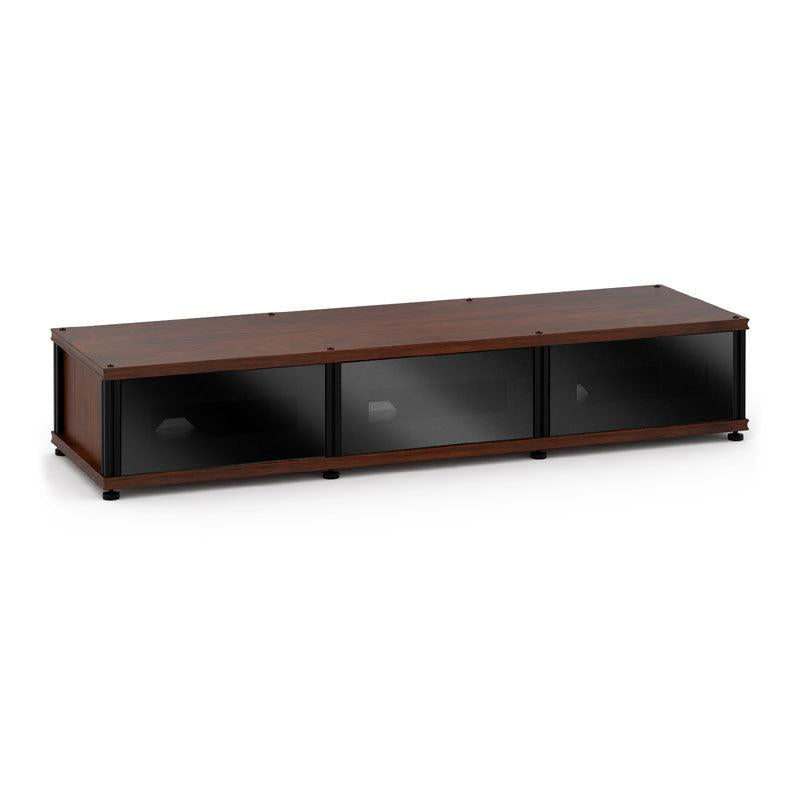 Salamander Synergy Single Box 134 Dark Walnut Storage with Black Glass Doors