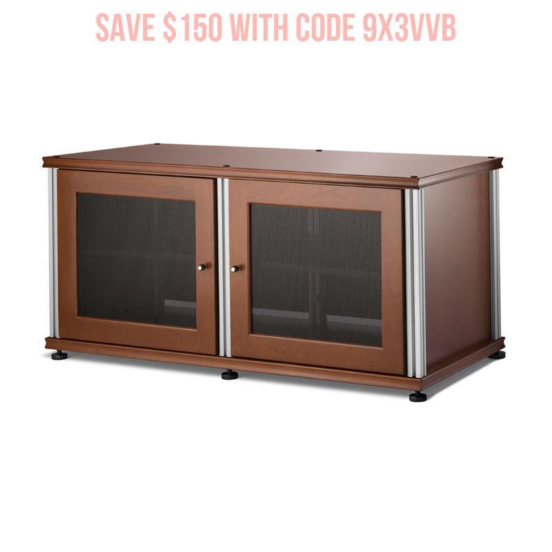 Salamander Synergy Single Box 221 AV Cabinet Cherry with Aluminum Posts