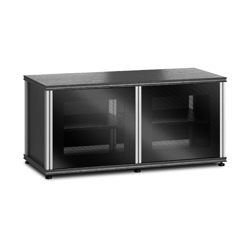 Salamander Synergy Single Box 221 Shower Enclosure – Durable Aluminum Posts, Modern Black Oak & Glass