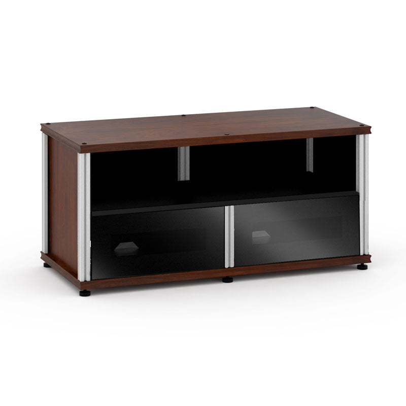 Salamander Synergy Single Box 223 Dark Walnut Media Cabinet with Aluminum Posts