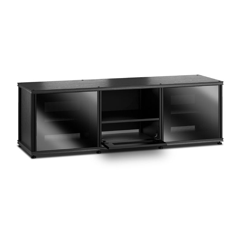 Salamander Synergy Single Box 233 AV Cabinet Black Oak Black Glass