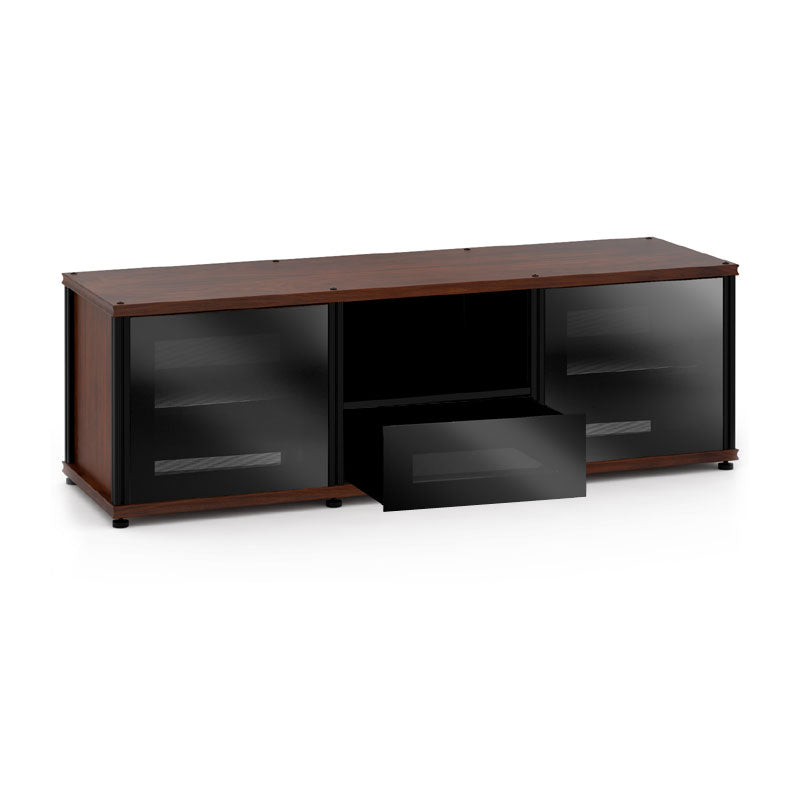 Salamander Synergy Single Box 236 Dark Walnut Storage Unit with Black Glass