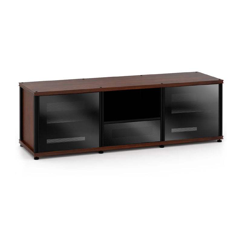 Salamander Synergy Single Box 236 Dark Walnut Storage Unit with Black Glass
