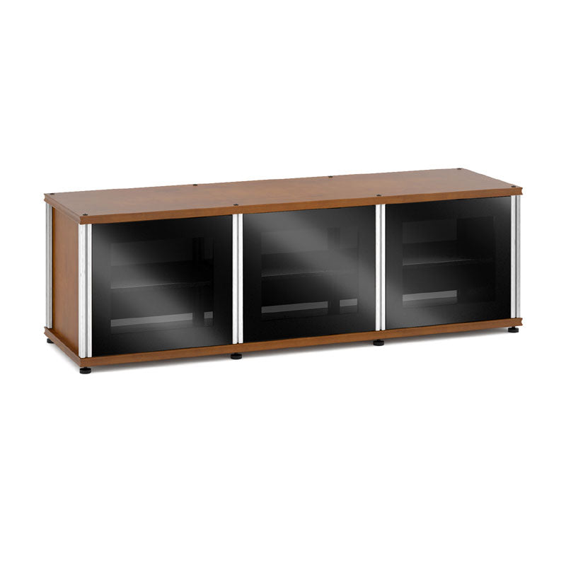 Salamander Synergy Single Box 237 AV Cabinet – American Cherry, Black Glass, Aluminum Posts