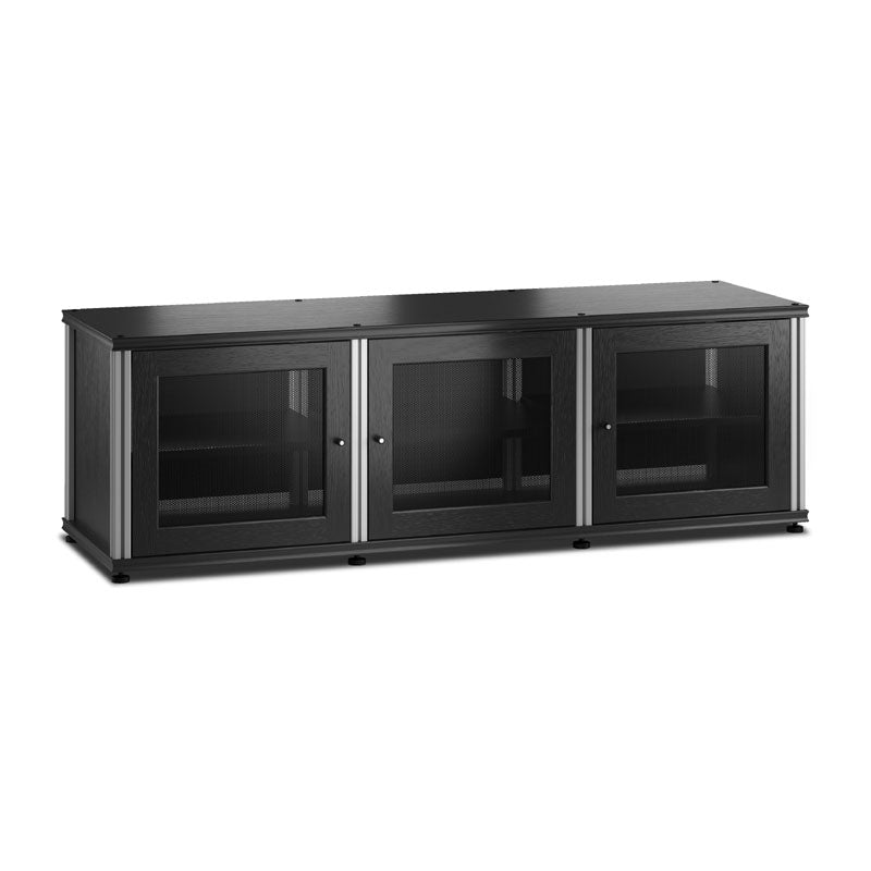 Salamander Synergy Single Box 237 Black Oak AV Cabinet with Aluminum Posts