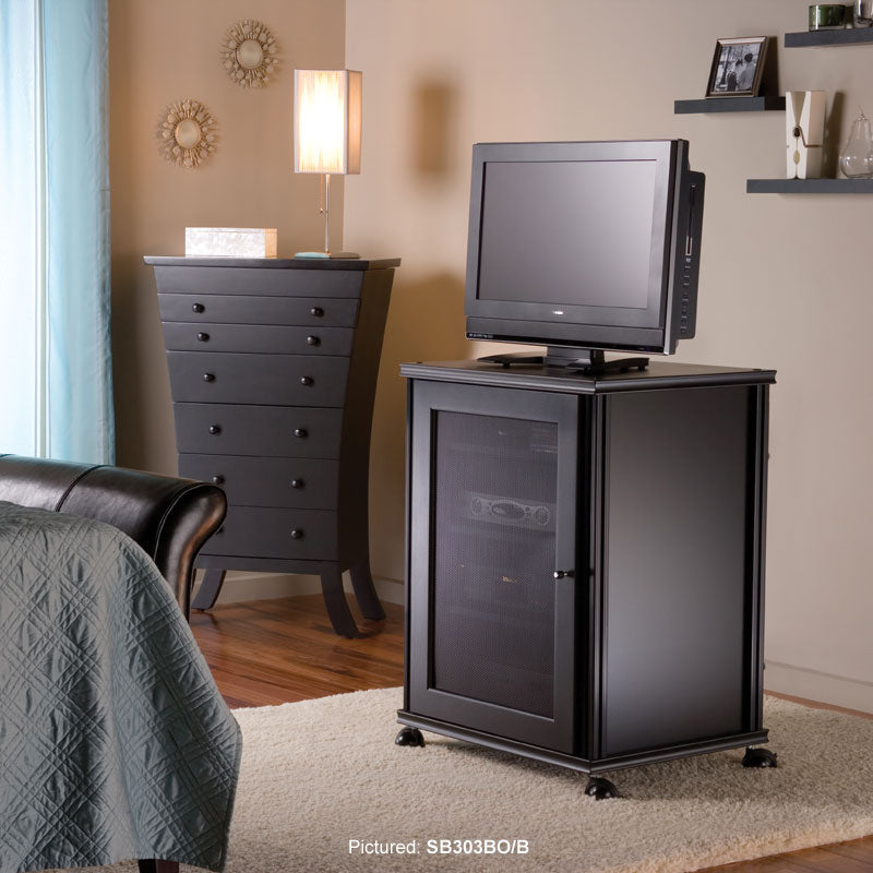 Salamander Synergy Single Box 303 Walnut AV Cabinet with Aluminum Posts