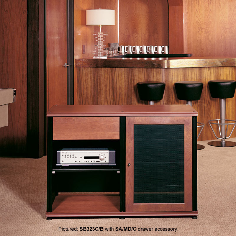 Salamander Synergy Single Box 323 Walnut with Aluminum Posts – Modular Storage
