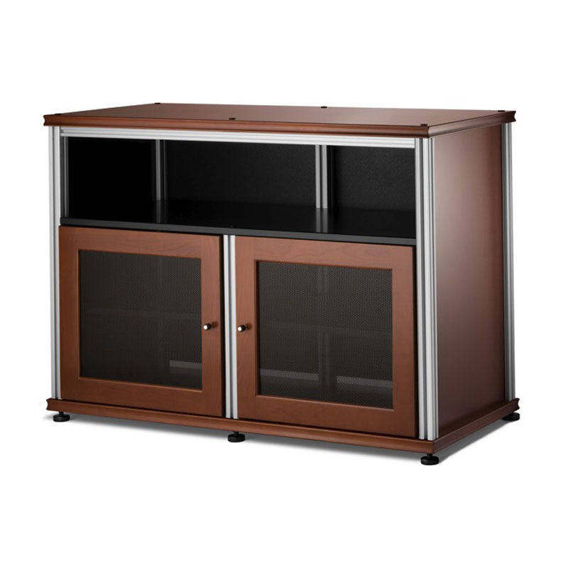 Salamander Synergy Single Box 329 Cherry with Aluminum Posts – Modular AV Storage
