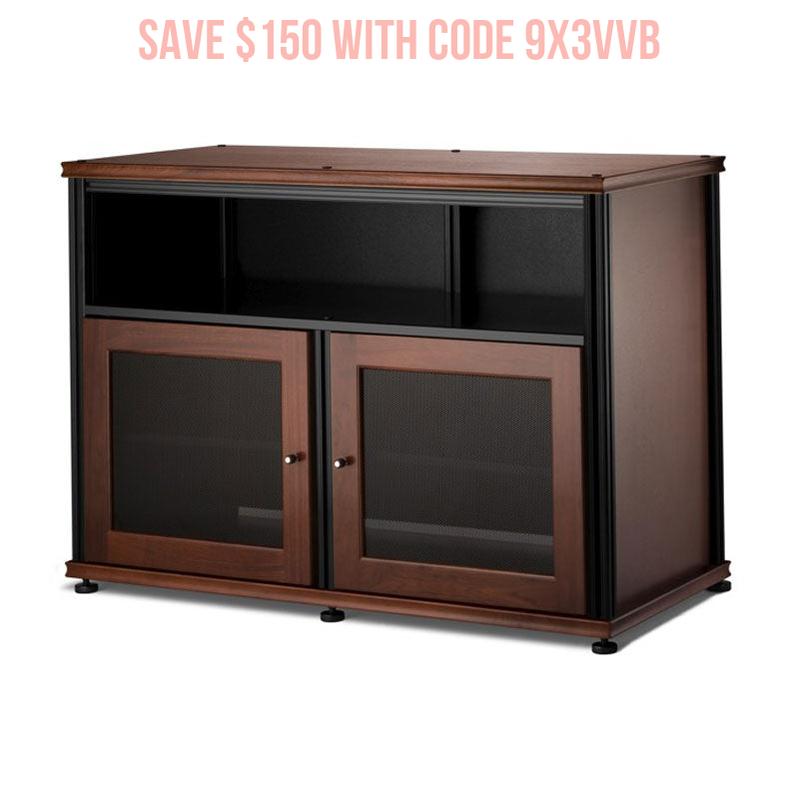 Salamander Synergy Single Box 329 Walnut AV Cabinet with Cable Management