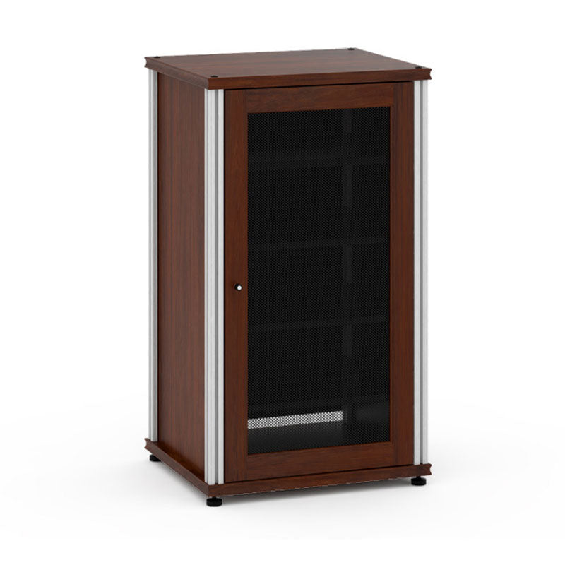 Salamander Synergy Single Box 402 Walnut AV Cabinet with Aluminum Posts