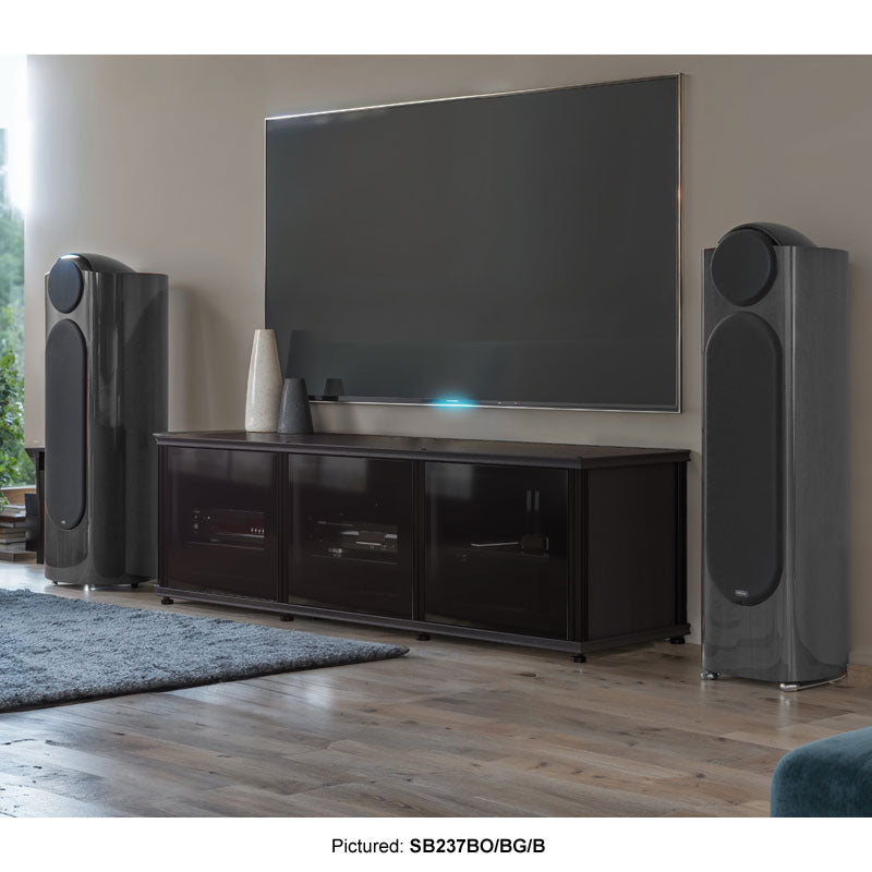 Salamander Synergy Single Box SB237W/BG/B Dark Walnut AV Cabinet