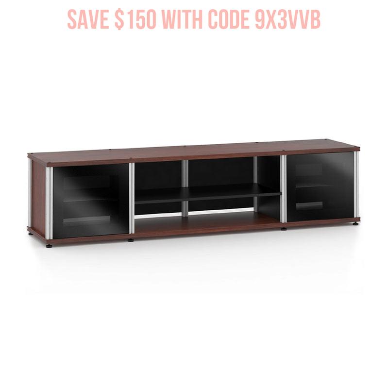 Salamander Synergy Single Box SB248W/BG/A Walnut AV Cabinet with Aluminum Posts