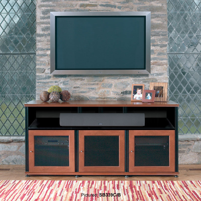 Salamander Synergy Single Box SB339W/A Walnut AV Storage with Aluminum Posts