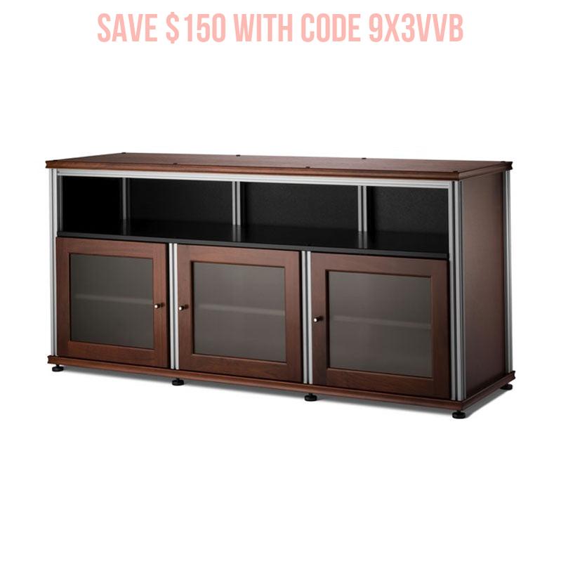 Salamander Synergy Single Box SB339W/A Walnut AV Storage with Aluminum Posts