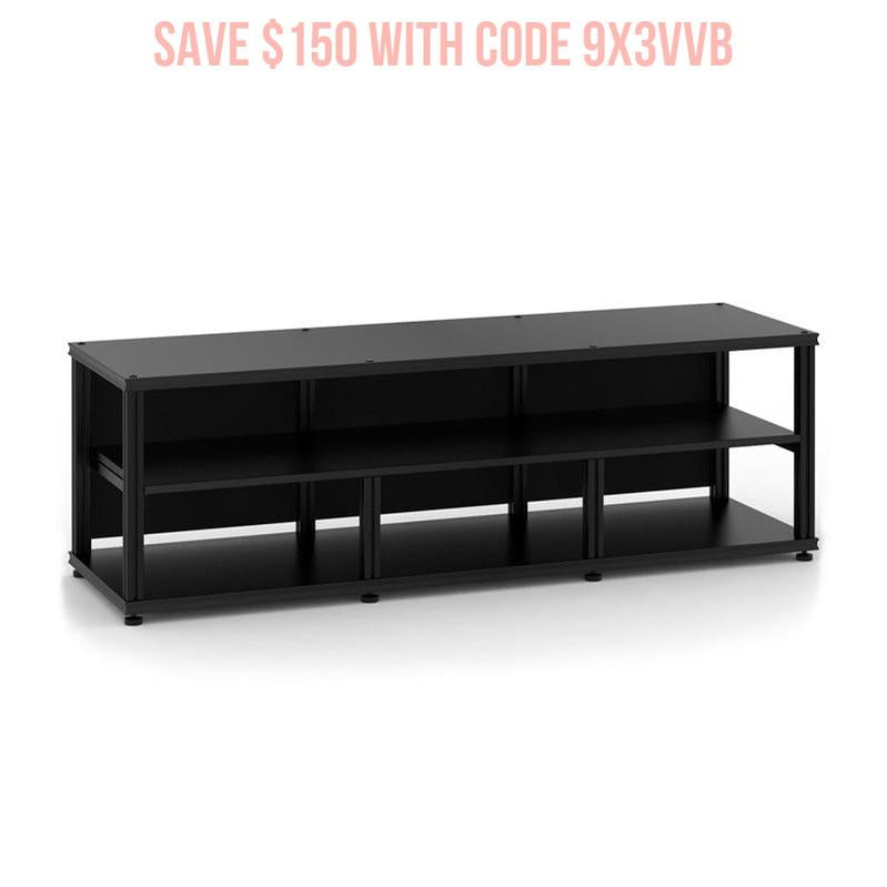 Salamander Synergy Triple 20 Center AV Cabinet Black Oak for Home Theater