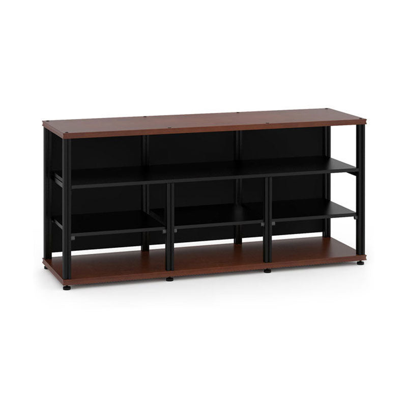 Salamander Synergy Triple 30 Media Cabinet with Center Opening – Cherry & Black Posts