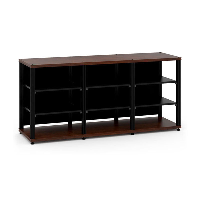 Salamander Synergy Triple 30 Walnut Media Cabinet with Black Posts