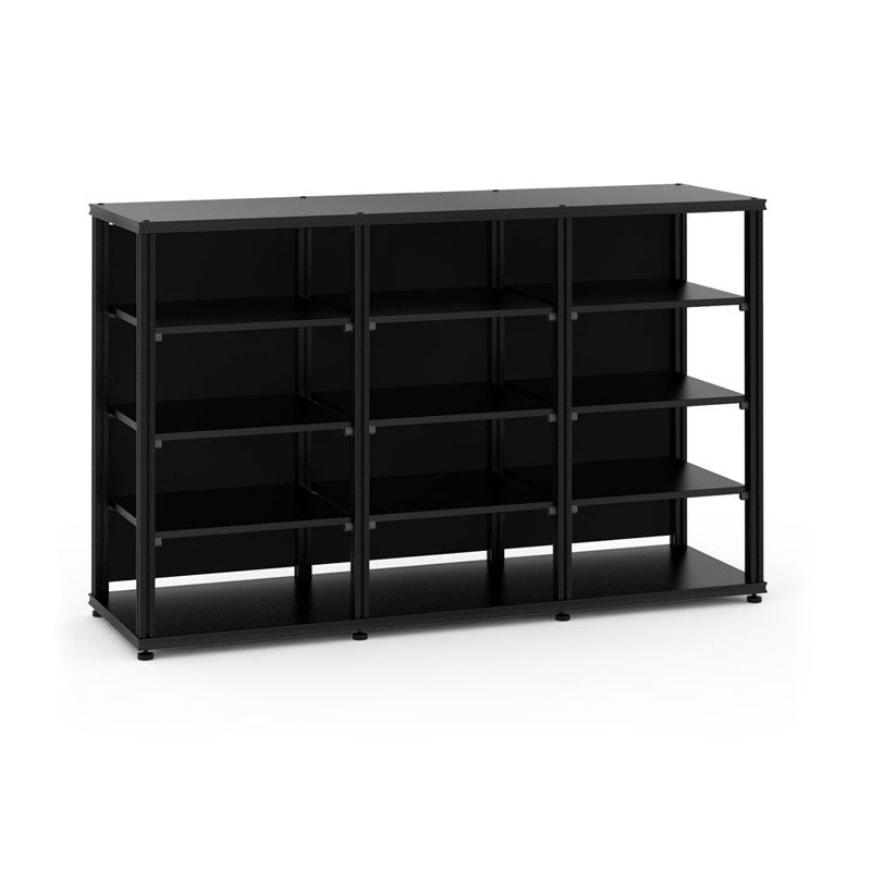 Salamander Synergy Triple 40 AV Stand – Compact 3-Tier Storage, Black Oak