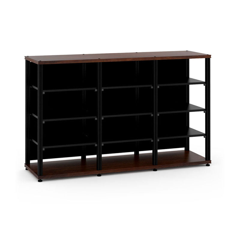 Salamander Synergy Triple 40 Walnut AV Cabinet with Black Posts
