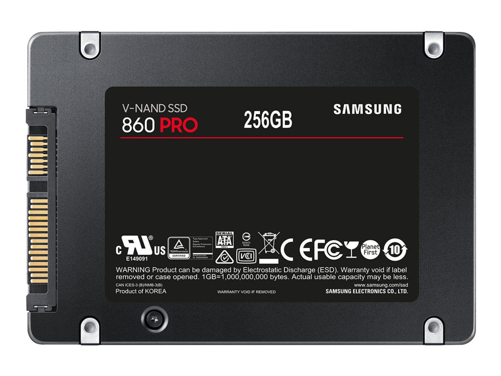 Samsung 860 PRO MZ-76P256BW - SSD - encrypted - 256 GB - internal - 2.5 - SATA 6Gb/s - buffer: 512 MB - 256-bit AES -