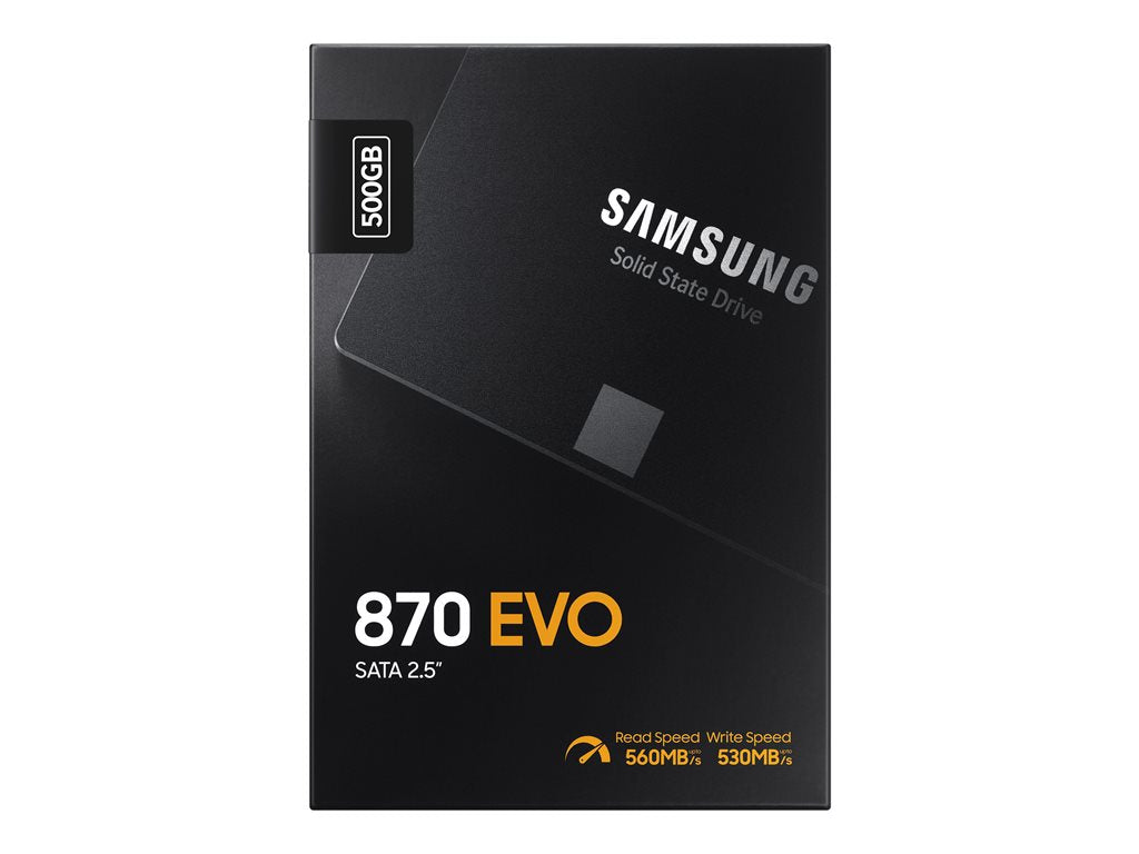 Samsung 870 EVO MZ-77E500BW - SSD - encrypted - 500 GB - internal - 2.5 - SATA 6Gb/s - buffer: 512 MB - 256-bit AES -