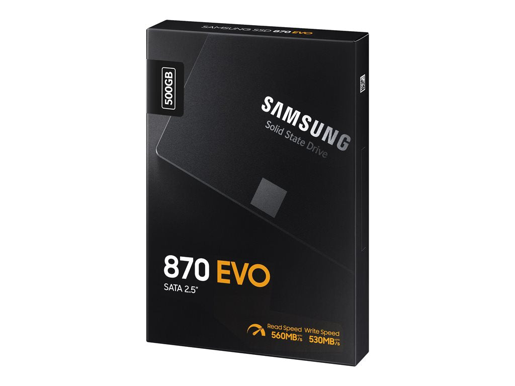 Samsung 870 EVO MZ-77E500BW - SSD - encrypted - 500 GB - internal - 2.5 - SATA 6Gb/s - buffer: 512 MB - 256-bit AES -