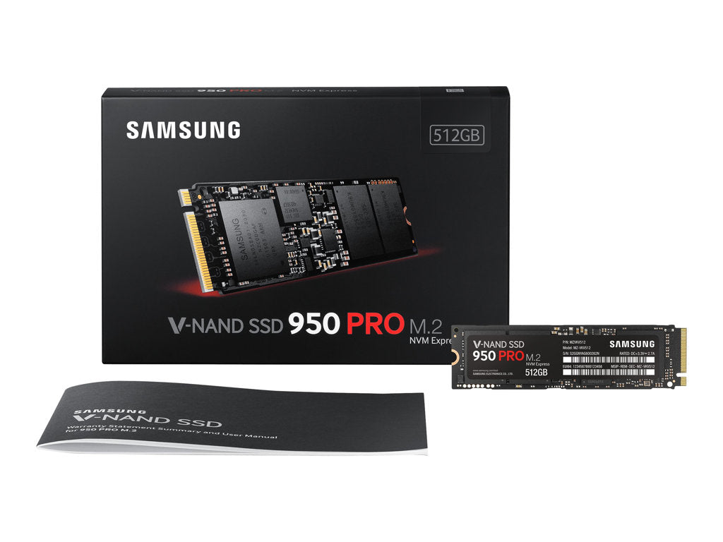 Samsung 950 PRO MZ-V5P512BW - SSD - encrypted - 512 GB - internal - M.2 2280 - PCIe 3.0 x4 (NVMe) - buffer: 512 MB -