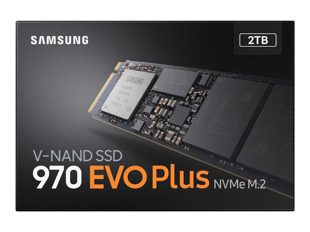 Samsung 970 EVO Plus MZ-V7S2T0 - SSD - encrypted - 2 TB - internal - M.2 2280 - PCIe 3.0 x4 (NVMe) - buffer: 2 GB -