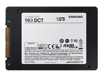 Samsung 983 DCT MZ-QLB1T9NE - SSD - encrypted - 1.9 TB - internal - 2.5 - U.2 PCIe 3.0 x4 (NVMe) - buffer: 3 GB -