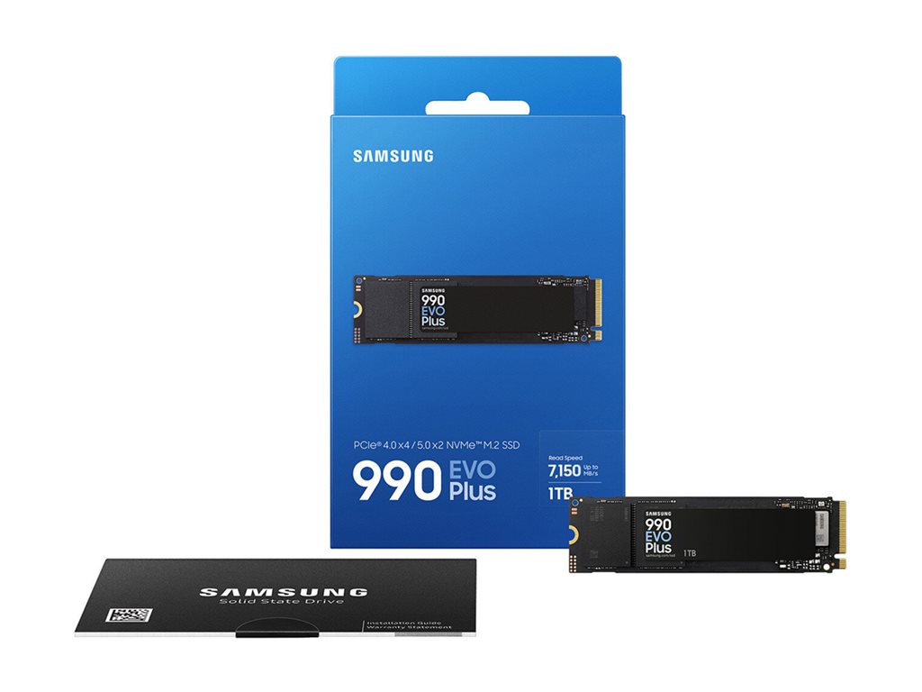 Samsung 990 EVO Plus MZ-V9S1T0 - SSD - encrypted - 1 TB - internal - M.2 2280 - PCIe 5.0 x2 (NVMe) - 256-bit AES - TCG