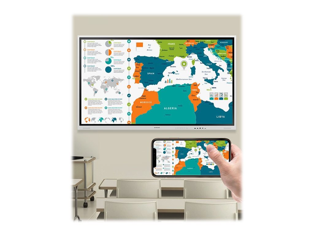 Samsung Advanced Digital Whiteboard WM85B - 85 Diagonal Class WMB Series LED-backlit LCD display - interactive digital signage