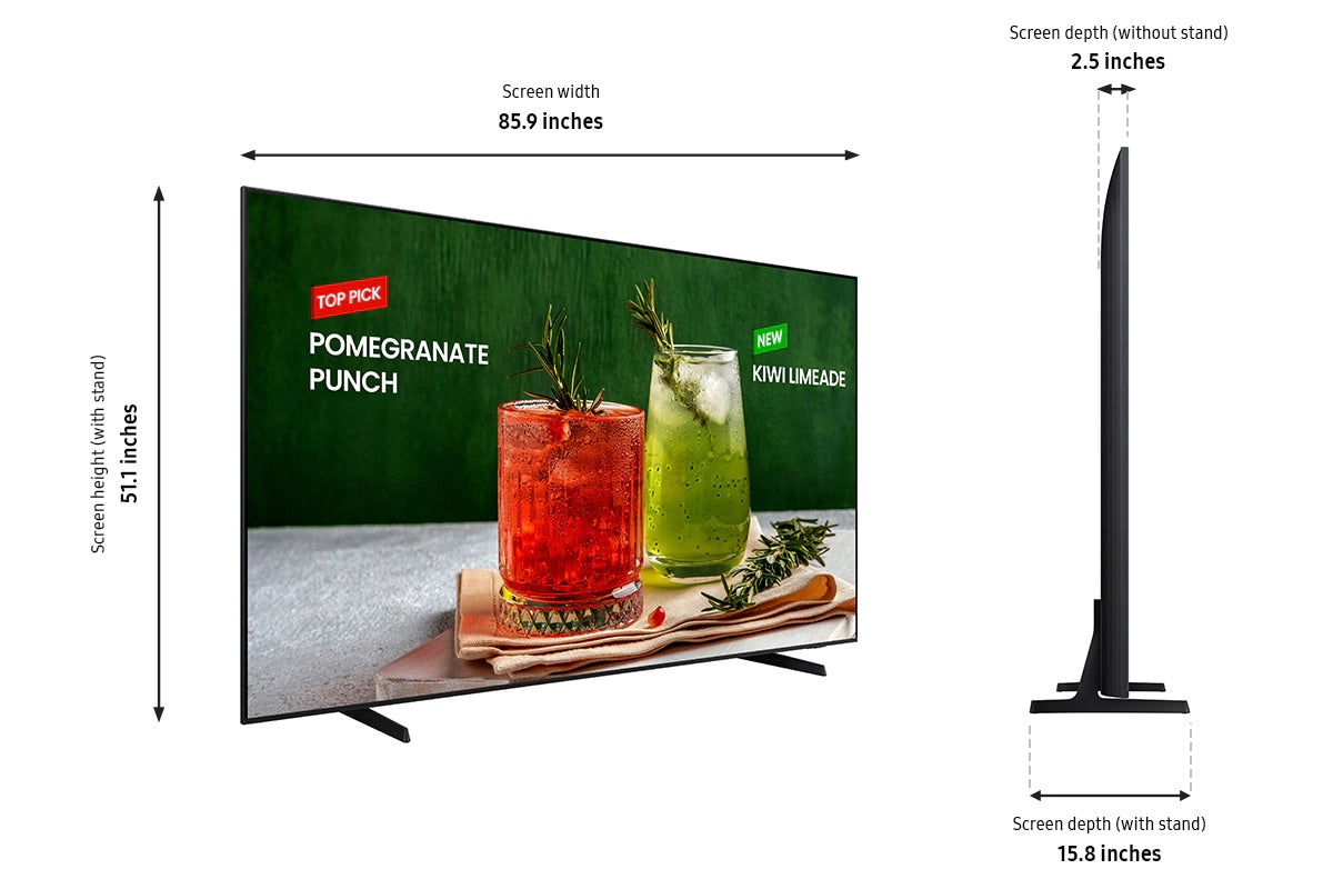 Samsung BE98D-H 98" 4K UHD Display with HDR10+ for Business