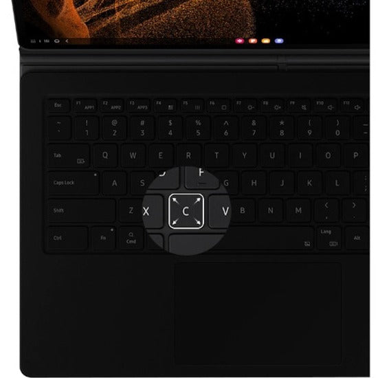 Samsung Book Cover Keyboard/Cover Case (Book Fold) Samsung Galaxy Tab S8 Ultra Tablet - Black EF-DX900UBEGUJ