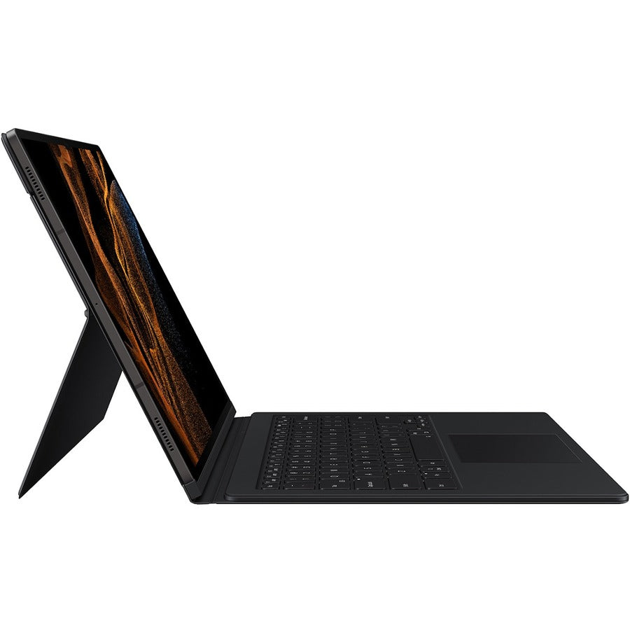 Samsung Book Cover Keyboard/Cover Case (Book Fold) Samsung Galaxy Tab S8 Ultra Tablet - Black EF-DX900UBEGUJ