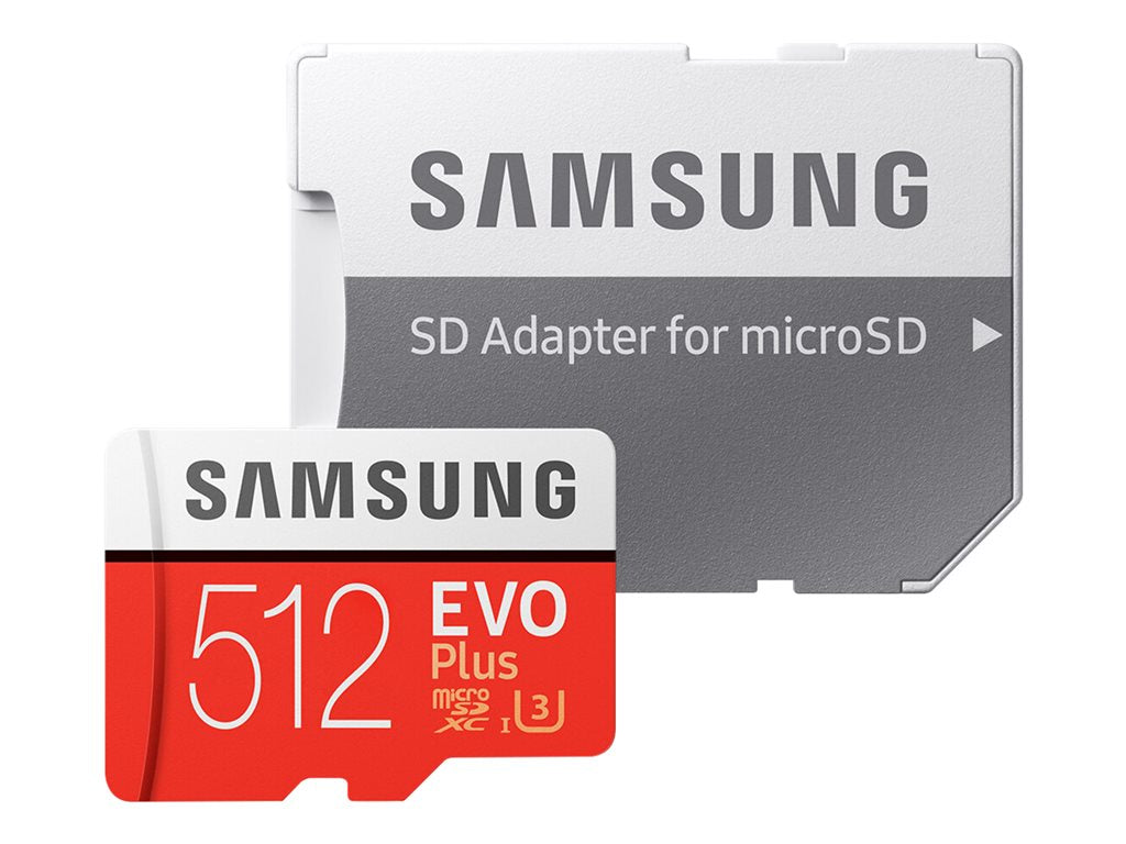 Samsung EVO Plus MB-MC512HA - Flash memory card (microSDXC to SD adapter included) - 512 GB - UHS-I U3 / Class10 -