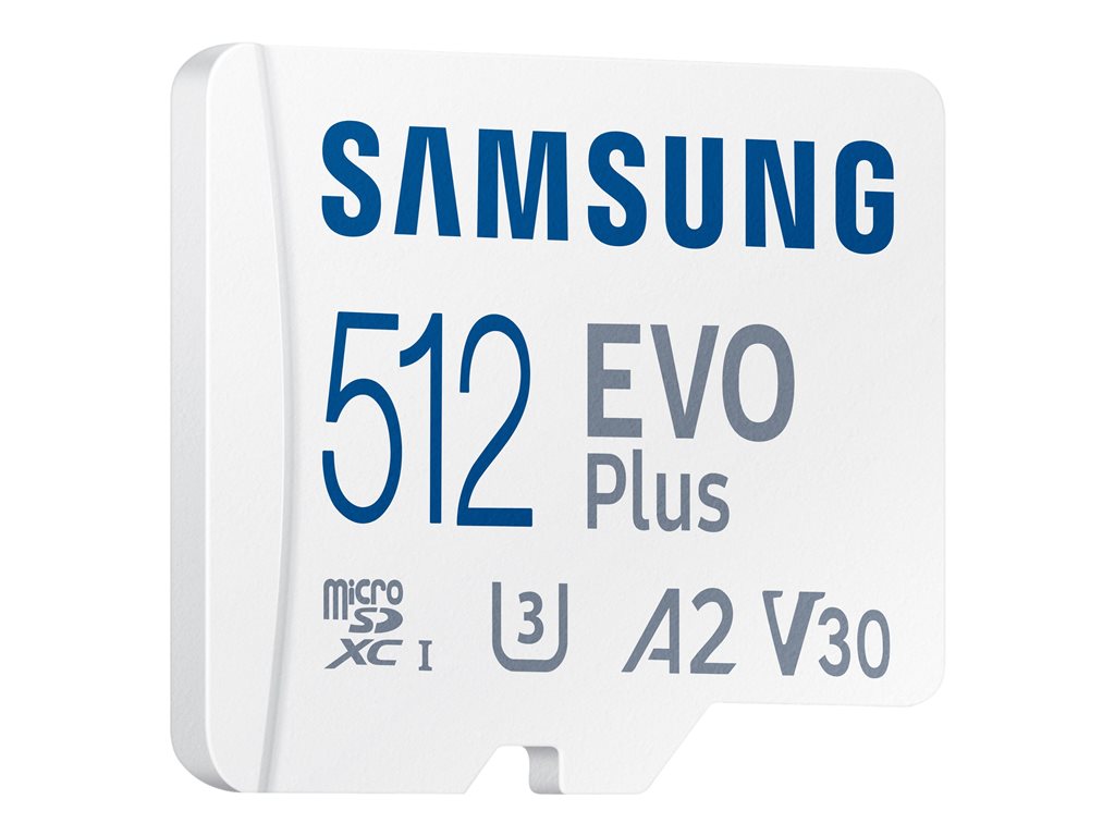 Samsung EVO Plus MB-MC512KA - Flash memory card (microSDXC to SD adapter included) - 512 GB - A2 / Video Class V30 /