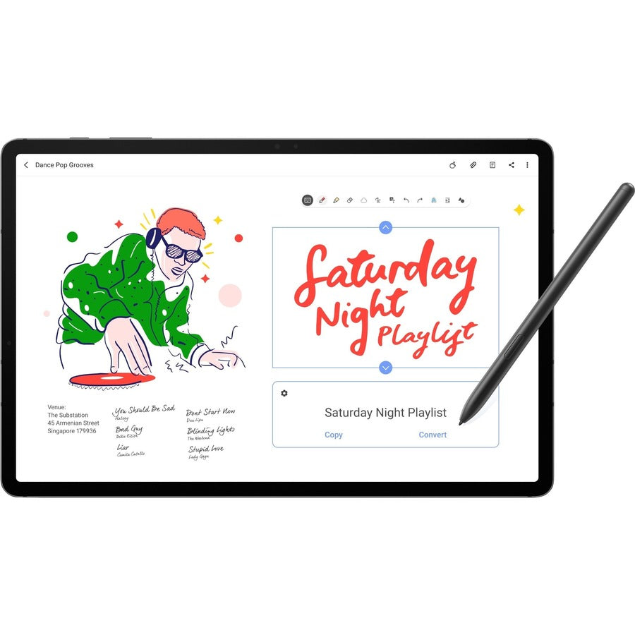 Samsung Galaxy Tab S7+ SM-T970 Tablet - 12.4 WQXGA+ - Qualcomm Snapdragon 865 Plus - 8 GB - 256 GB Storage - Android 10 - Mystical Black" SM-T970NZKEXAR