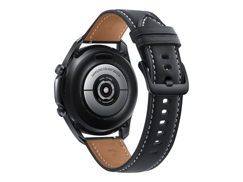 Samsung Galaxy Watch 3 - 45 mm - mystic black - smart watch with band - leather - display 1.4 - 8 GB - Wi-Fi