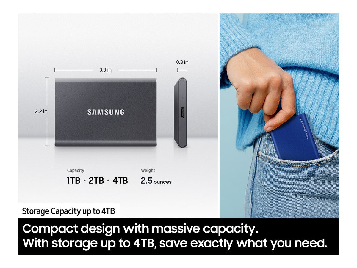 Samsung Portable SSD T7 4TB USB 3.2 10Gbps Fast Storage for Professionals
