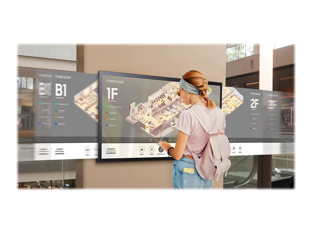 Samsung QM55B-T - 55 Diagonal Class (54.6" viewable) - QMB-T Series LED-backlit LCD display - digital signage - with touchscreen