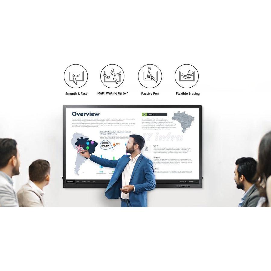 Samsung Qb75N-W Interactive Whiteboard 190.5 Cm (75") 3840 X 2160 Pixels Black