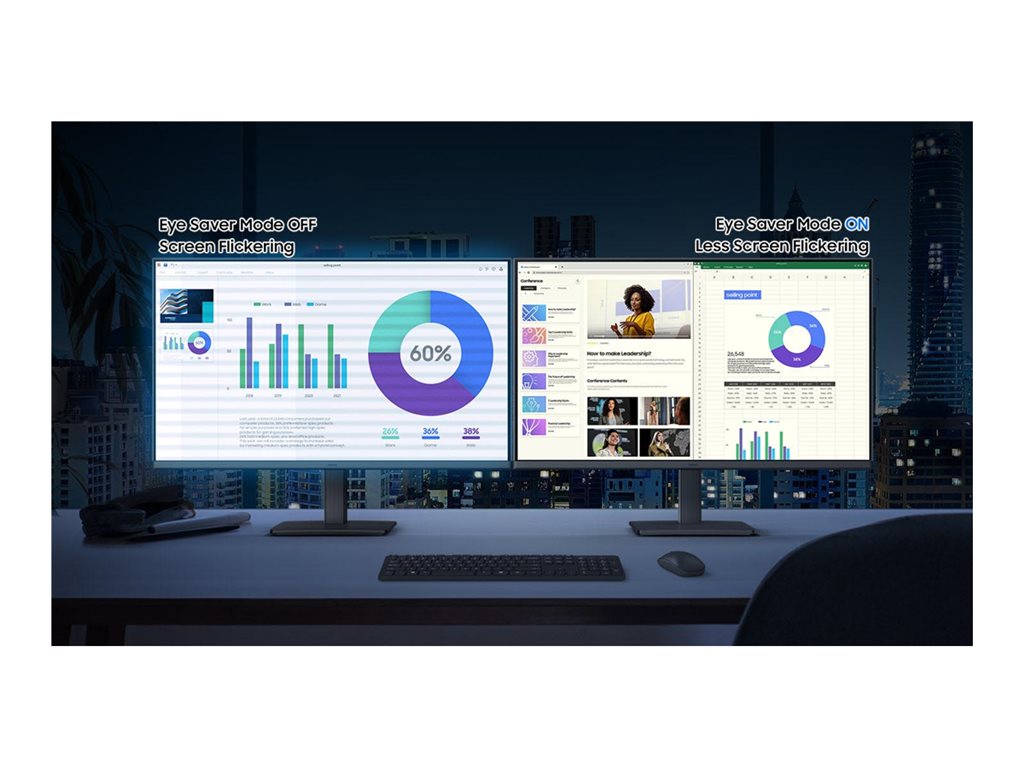 Samsung S24D304GAN - S30GD Series - LED monitor - 24 - 1920 x 1080 Full HD (1080p) @ 100 Hz - IPS - 250 cd/mï¿½ - 1000:1 - 5