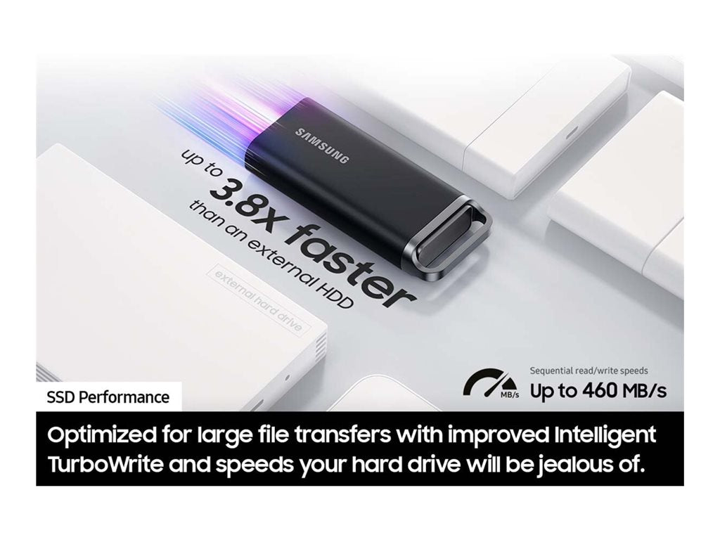 Samsung T5 Evo MU-PH2T0S - SSD - encrypted - 2 TB - external (portable) - USB 3.2 Gen 1 (USB-C connector) - 256-bit AES
