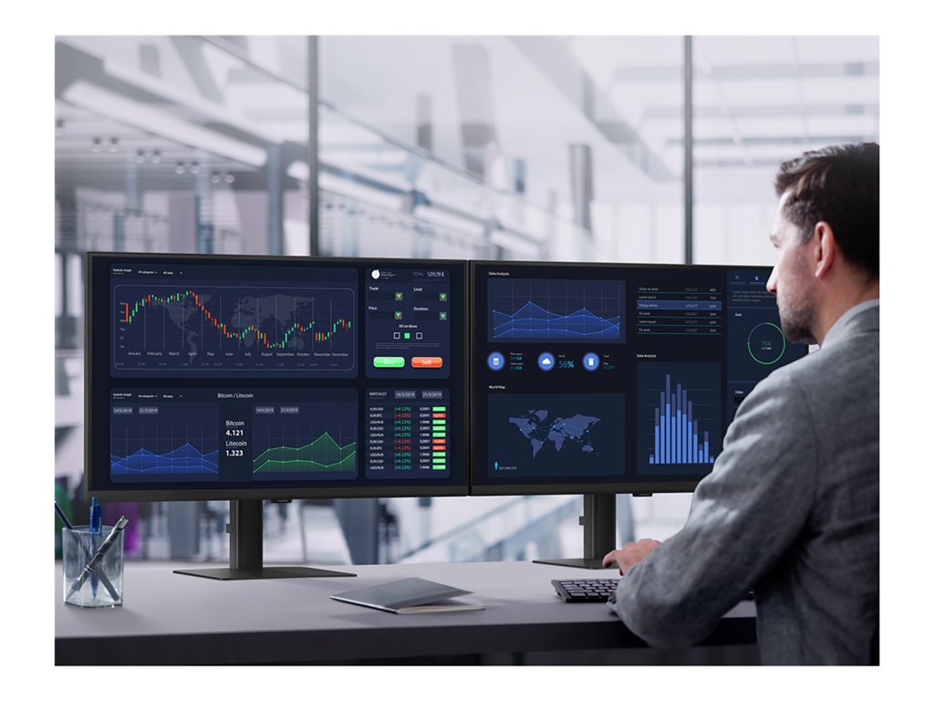 Samsung ViewFinity S6 S24D606UAN - S60UD Series - LED monitor - USB - 24 - 2560 x 1440 QHD @ 100 Hz - IPS - 350 cd/mï¿½ - 1000:1