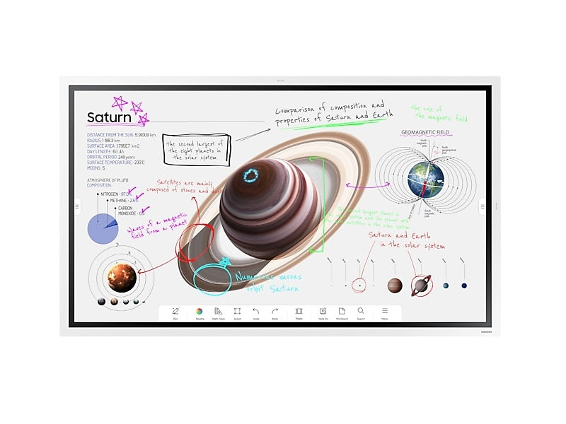 Samsung WM55B 55" Flip Pro 4K UHD Interactive Display / Digital Whiteboard – 20-Point Multi-Touch, Wi-Fi, Bluetooth