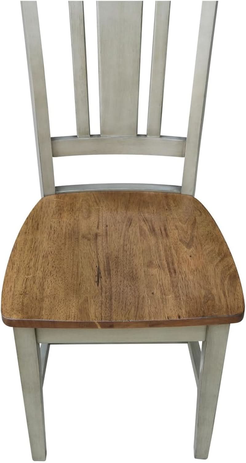 San Remo Splatback Dining Chair Distressed Hickory Stone